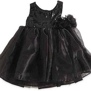 Baby Girls Black Sequin Dress 6-12 months
